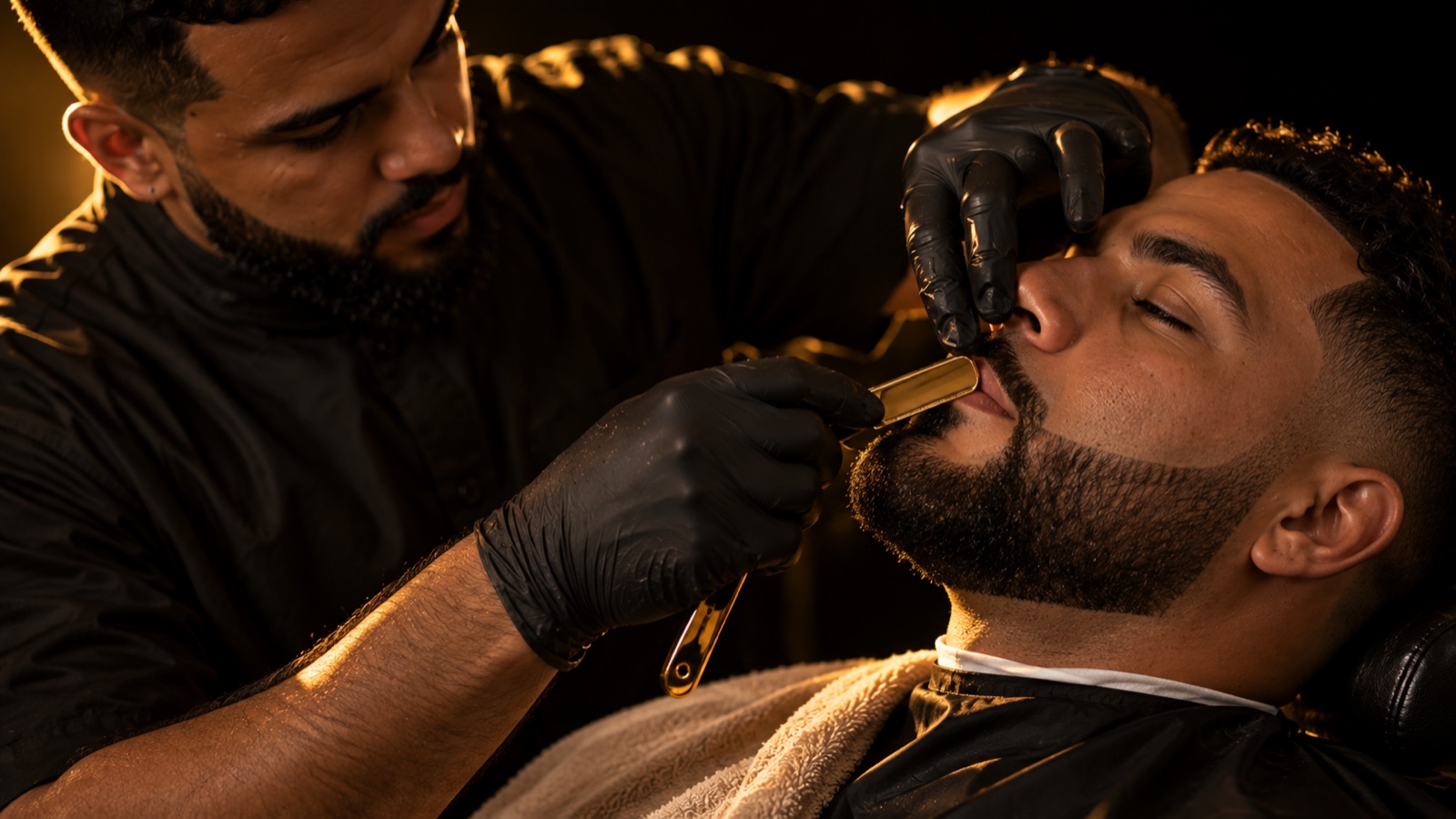 Straight razor beard lineup
